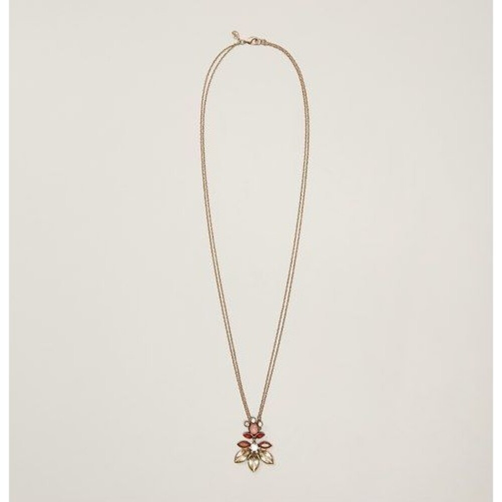 Ann taylor LOFT Women's Flower ink Crystal Cluster Pendant Necklace NWT 34.50